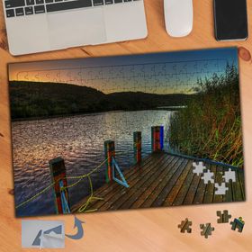 809 Akşam Üstü Göl Kanarı İskele 240 Parça Puzzle Yapboz Tablo