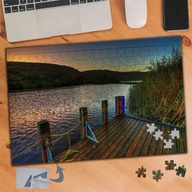 809 Akşam Üstü Göl Kanarı İskele 240 Parça Puzzle Yapboz Tablo