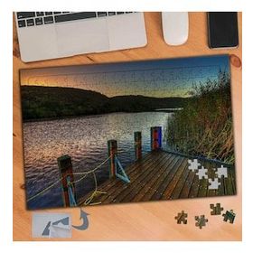 809 Akşam Üstü Göl Kanarı İskele 240 Parça Puzzle Yapboz Tablo