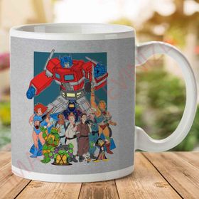 80s Cartoon Heroes Optimus Prime Ghostbusters Baskılı Kupa Bardak