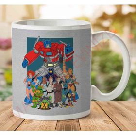 80s Cartoon Heroes Optimus Prime Ghostbusters Baskılı Kupa Bardak
