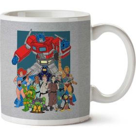 80s Cartoon Heroes Optimus Prime Ghostbusters Baskılı Kupa Bardak