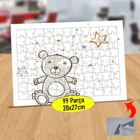 81169 Renkli Yıldızlar Ve Mutlu Ayıcık 99 Parça Puzzle Yapboz Tablo