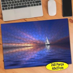 816168 Denizde Yelkendi Tekne Manzara 240 Parça Puzzle Yapboz