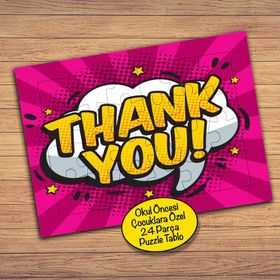 817 Thank You Komik Balon 24 Parça Çocuklara Özel Yapboz Tablo