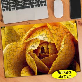 81812742 Açmış Çiçek Zarif Sarı Gül 240 Parça Puzzle Yapboz