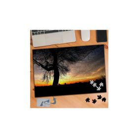 822 Gün Batımında Ağaç Silüeti 240 Parça Puzzle Yapboz Tablo