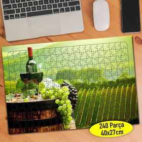 8228 Toskana İtalya Üzüm Şarap Fıçısı 240 Parça Puzzle Yapboz