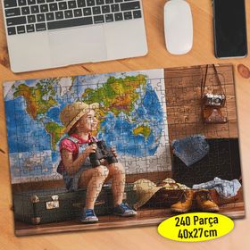 8253 Tatilde Gülümseyen Neşeli Kız 240 Parça Puzzle Yapboz