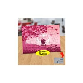 8284 Kalpli Ağaç Altında Sevgililer 99 Parça Puzzle Yapboz Tablo