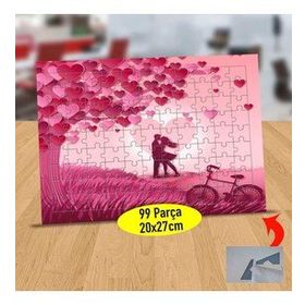 8284 Kalpli Ağaç Altında Sevgililer 99 Parça Puzzle Yapboz Tablo