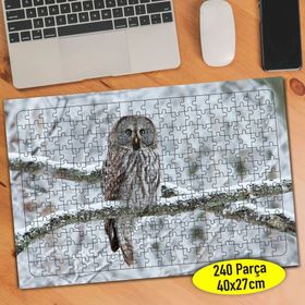 82930 Kış Mevsiminde Sevimli Baykuş 240 Parça Puzzle Yapboz