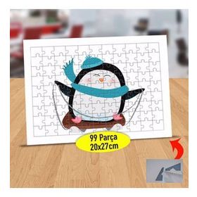 83 Kızakta Kayan Neşeli Penguen 99 Parça Puzzle Yapboz Tablo