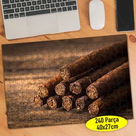 83391716 Tobacco Ahşap Üzerinde Puro 240 Parça Puzzle Yapboz