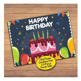 834 Happy Birthday Pastası 24 Parça Çocuklara Özel Yapboz Tablo