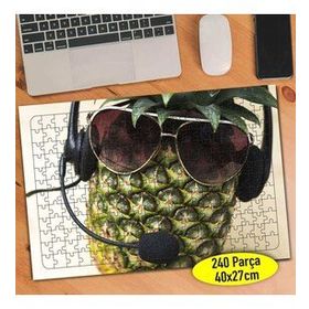 83555064 Dj Gözlüklü Çılgın Ananas Meyve 240 Parça Puzzle Yapboz
