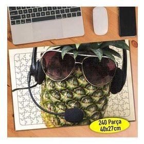 83555064 Dj Gözlüklü Çılgın Ananas Meyve 240 Parça Puzzle Yapboz