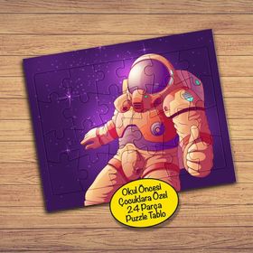 84 Uzay Boşluğunda Astronot 24 Parça Çocuklara Özel Yapboz Tablo