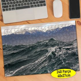84591602 Dalgalı Deniz ve Dağ Manzarası 240 Parça Puzzle Yapboz