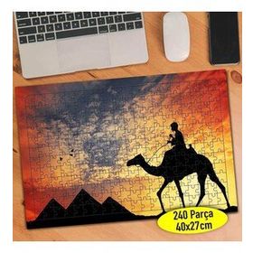 846 Mısır Piramiti ve Deve Üstünde İnsan 240 Parça Puzzle Yapboz