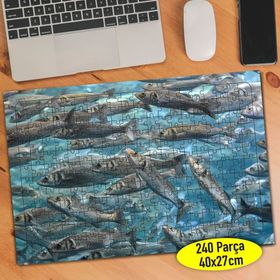 84609894 Denizde Yüzen Balık Sürüsü 240 Parça Puzzle Yapboz
