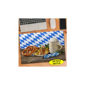 84802287 Köpüklü Ayran ve Simit Yiyecek 240 Parça Puzzle Yapboz