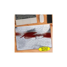 85340786 Kırmızı Beyaz Boya Desenleri 240 Parça Puzzle Yapboz
