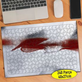 85340786 Kırmızı Beyaz Boya Desenleri 240 Parça Puzzle Yapboz