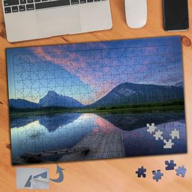 855 Sıra Dağlar Göl Yansıması Manzara 240 Parça Puzzle Yapboz Tablo