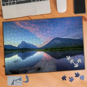 855 Sıra Dağlar Göl Yansıması Manzara 240 Parça Puzzle Yapboz Tablo