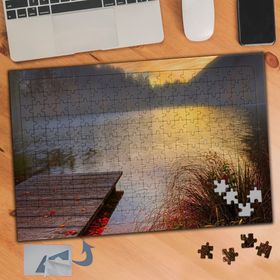 856 Göl Kenarı İskele Manzarası 240 Parça Puzzle Yapboz Tablo