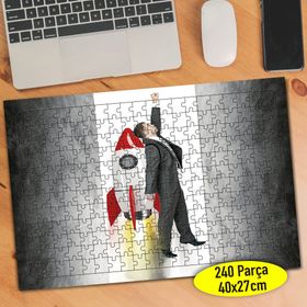 8574 Uzaya Roketle Fırlatılan Genç Adam 240 Parça Puzzle Yapboz