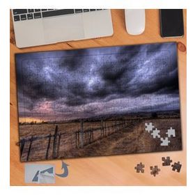 858 Kararmış Bulutlar ve Kırsal Ova 240 Parça Puzzle Yapboz Tablo