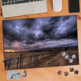 858 Kararmış Bulutlar ve Kırsal Ova 240 Parça Puzzle Yapboz Tablo