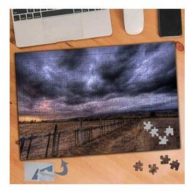 858 Kararmış Bulutlar ve Kırsal Ova 240 Parça Puzzle Yapboz Tablo
