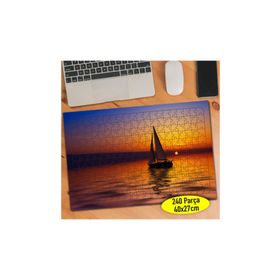 858151 Denizde Yelkendi Tekne Manzara 240 Parça Puzzle Yapboz