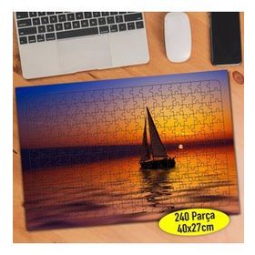 858151 Denizde Yelkendi Tekne Manzara 240 Parça Puzzle Yapboz