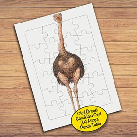 86245 Uzun Bacaklı Tavuskuşu Çocuklara Özel Puzzle Yapboz Tablo