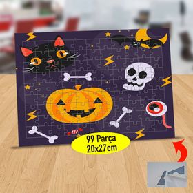 866 Hallowen Kabak Ve Kuru Kafaları 99 Parça Puzzle Yapboz Tablo