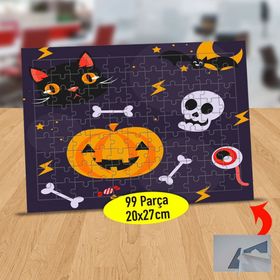 866 Hallowen Kabak Ve Kuru Kafaları 99 Parça Puzzle Yapboz Tablo