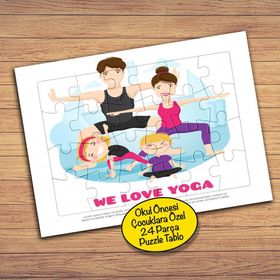 8664 Meditasyon Yoga Aile 24 Parça Çocuklara Özel Yapboz Tablo