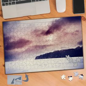 868 Pembe Bulutlu Gökyüzü Manzarası 240 Parça Puzzle Yapboz Tablo