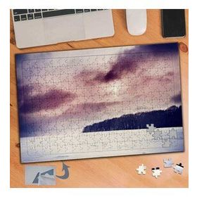 868 Pembe Bulutlu Gökyüzü Manzarası 240 Parça Puzzle Yapboz Tablo