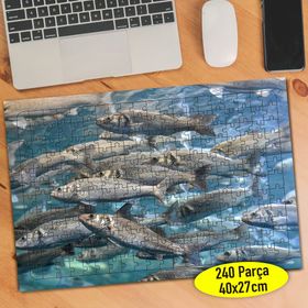 86902003 Mavi Denizdeki Balık Sürüsü 240 Parça Puzzle Yapboz