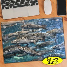 86902003 Mavi Denizdeki Balık Sürüsü 240 Parça Puzzle Yapboz