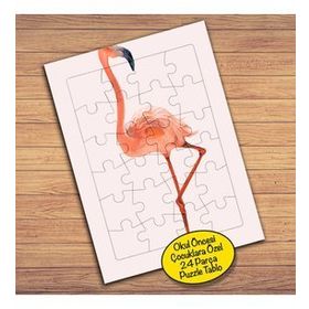 86936 Flamingo Bird Family Çocuklara Özel Puzzle Yapboz Tablo