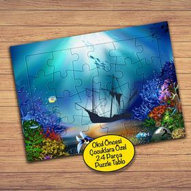 8694 Denizaltı Gemi Çocuklara Özel Puzzle Yapboz Tablo