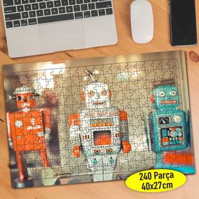 8711 Nostajik Robot Oyuncaklar Fotoğrafı 240 Parça Puzzle Yapboz
