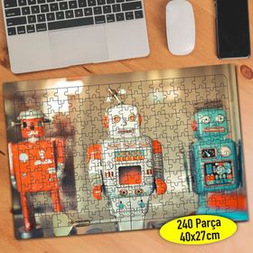 8711 Nostajik Robot Oyuncaklar Fotoğrafı 240 Parça Puzzle Yapboz