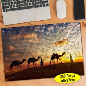 87137024 Gün Batımında Deve Sürüsü 240 Parça Puzzle Yapboz